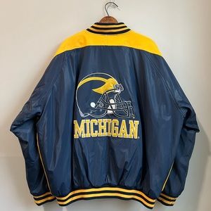 Michigan Wolverines Vintage Steve and Barrys Mens Letterman Jacket 2XL